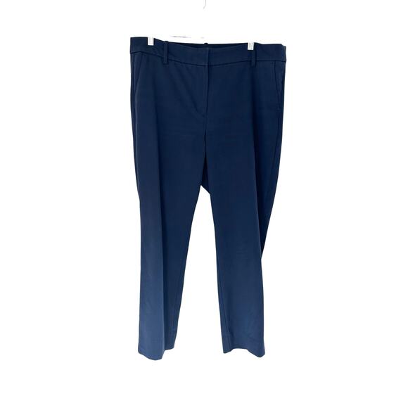 J.Crew Plus Blue Office Career Stretch Twill Slim Cropped Ruby Dress Pant 14 - Picture 1 of 12